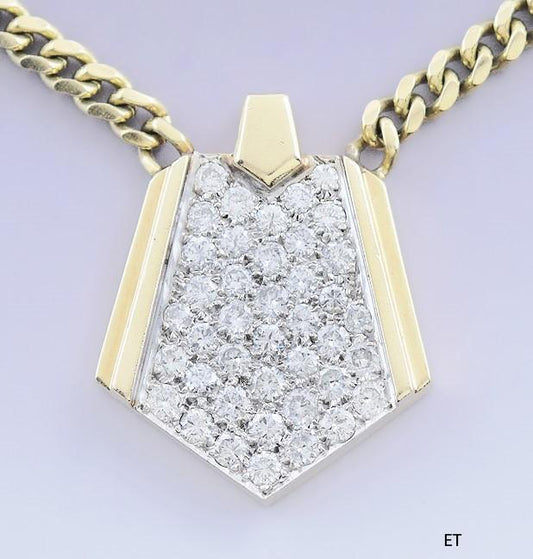 Dazzling 14k White & Yellow Gold Diamond Necklace