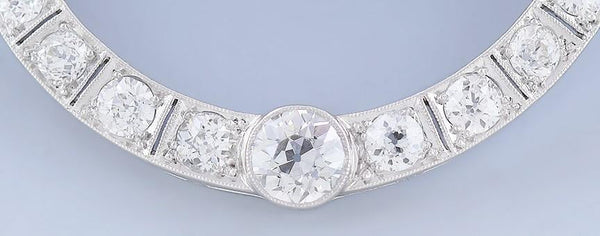 Exquisite Art Deco Platinum & ~3.5ct Diamond Pin / Brooch