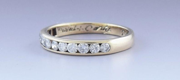 Dazzling 14k Yellow Gold & 10 Diamond ~.5ct Anniversary Band Ring sz 7