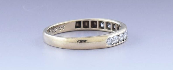 Dazzling 14k Yellow Gold & 10 Diamond ~.5ct Anniversary Band Ring sz 7