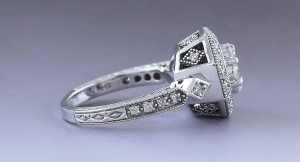 Striking 14K White Gold & Fine Quality Diamond Ring