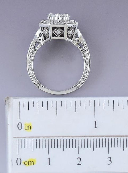 Striking 14K White Gold & Fine Quality Diamond Ring