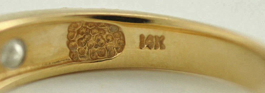14K Yellow Gold and Genuine Diamond Ring/Band Size 7