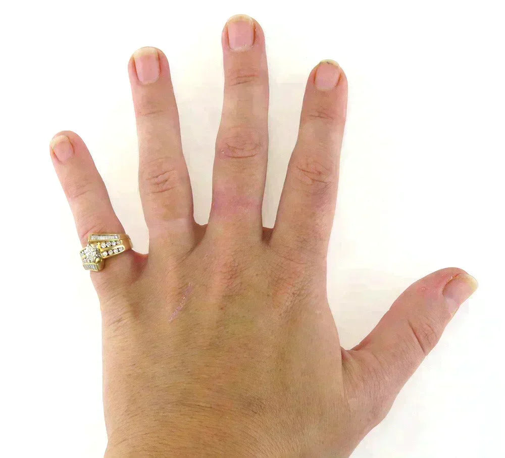 Classic 14k Yellow Gold ~.75ct tdw Diamond Marquise Bypass Ring