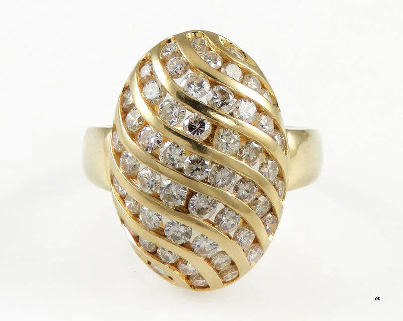 Gorgeous 18K Yellow Gold & Diamond Statement Ring ~1.5-1.75 Carats