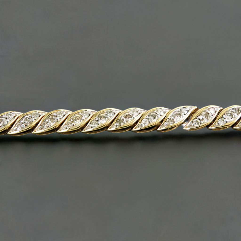 Stunning 14k Yellow Gold ~2.7ct Diamond Bracelet