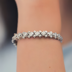 18k White Gold Bracelet With VVS Diamonds ~.70ct tdw