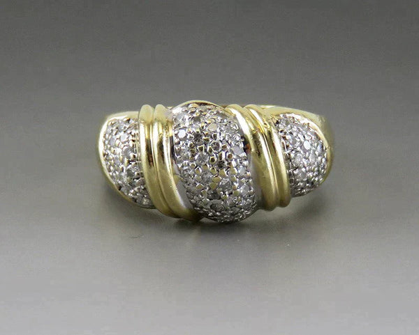 Fine Quality 14K Yellow Gold ~ 0.75CT Diamond Gemstone Ring Size 7.5