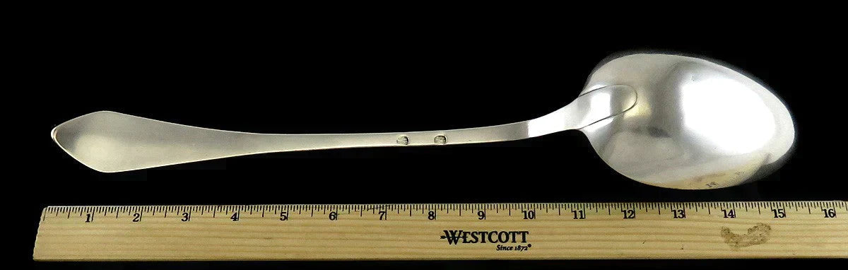 Antique c1790 Norwegian Silver ROMMEGROT Serving/Stuffing Spoon 15.5"