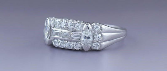 c1940s Dazzling Platinum & ~.60ct Diamond Ring