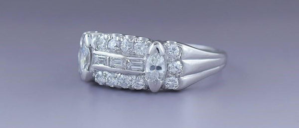 c1940s Dazzling Platinum & ~.60ct Diamond Ring