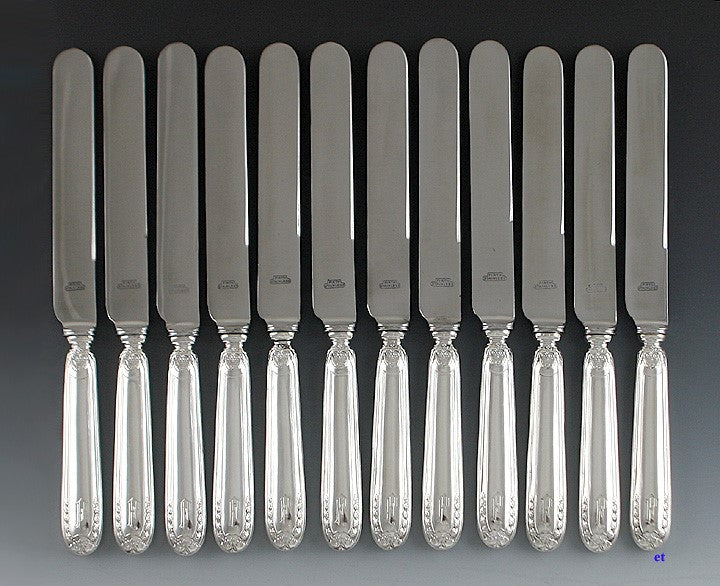 High Quality Set of 12 Spanish Silver Dinner Knives