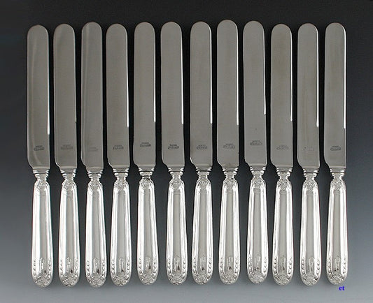 High Quality Set of 12 Spanish Silver Dinner Knives