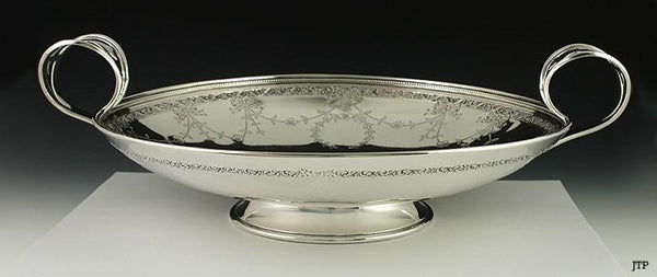 Antique Barbour Sterling Silver 2 Handle Compote Tazza Pedestal Bowl/Dish 9 3/4"