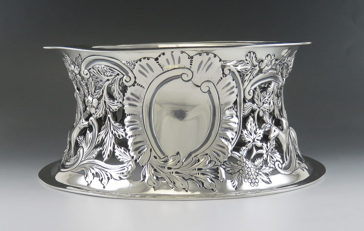 Antique 1902 English Sterling Silver Art Nouveau Dish/Bowl Stand or Ring 8.5"