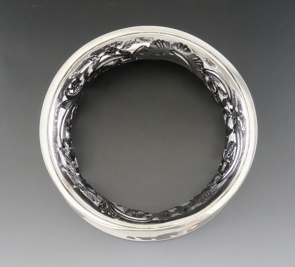 Antique 1902 English Sterling Silver Art Nouveau Dish/Bowl Stand or Ring 8.5"