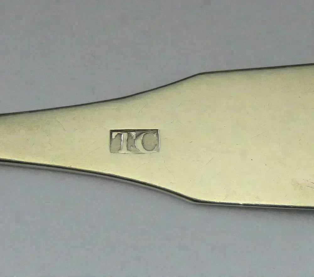 Antique c1810 Thomas Carson New York Coin Silver Coffin End Coffee Tea Spoons 5"