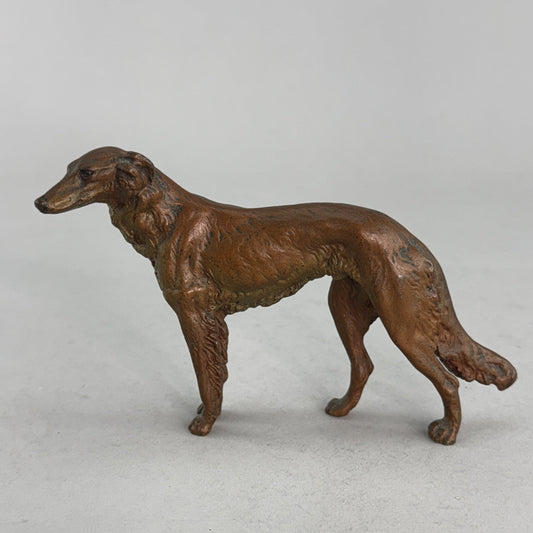 Charming Antique Austrian Bronze Figurine of Borzoi Wolfhound Sighthound Dog