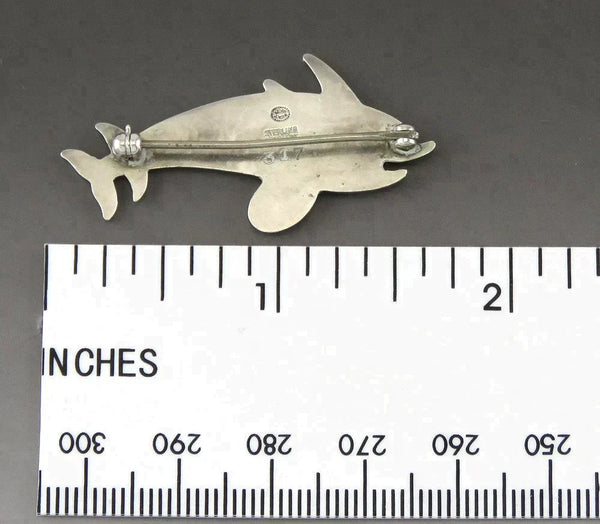 Vintage Georg Jensen Denmark Sterling Silver 317 Dolphin Pin/Brooch