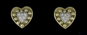 Modern Makur Designs 14k Gold & Diamond Heart Shaped Earrings