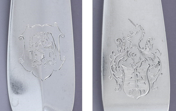 Antique c1890-1925 European Swiss? .800 Silver Pierced Serving Spoon