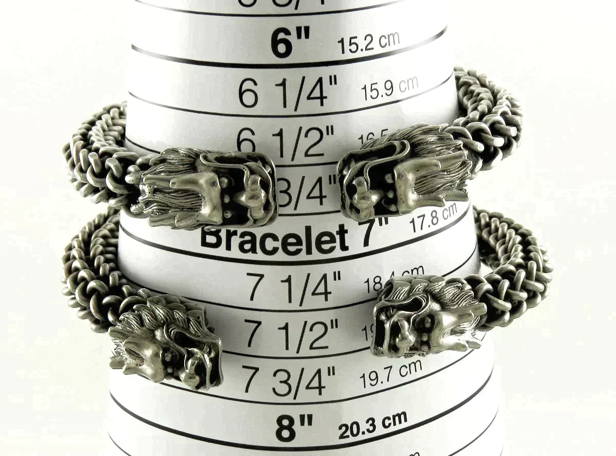 Neat Pair VTG Double Dragon Asian Torc Cuff Adjustable Bracelets