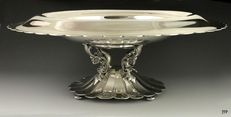 Antique 19th Century Alvin Sterling Silver Floral Pedestal Bowl Compote Dish