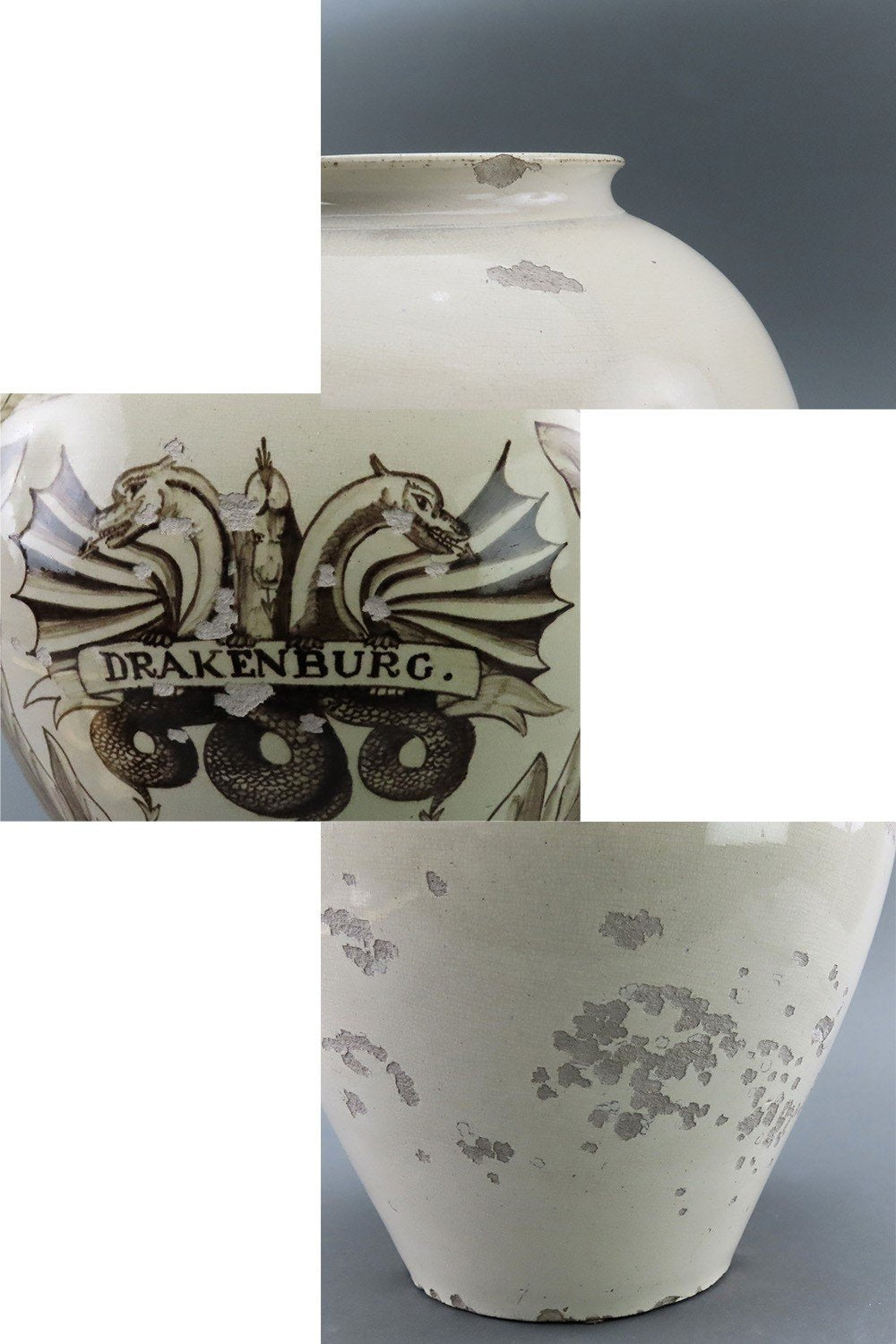 Rare c1800 German Tin Glazed Earthenware Tobacco Jar Drakenburg Museum Piece