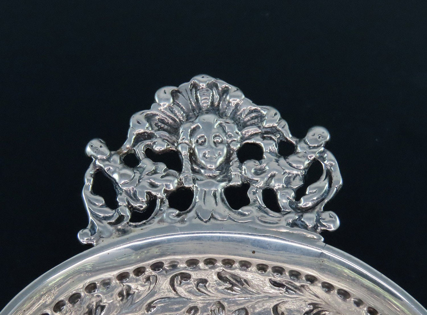 1902 Small Dutch Silver Footed Bowl Genre Scenes w/ Fancy Decorations