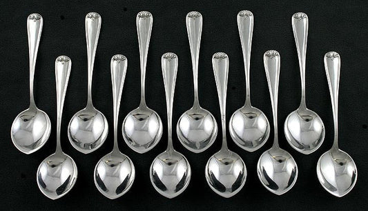 12 Durgin New Standish Sterling Silver Chocolate Spoons
