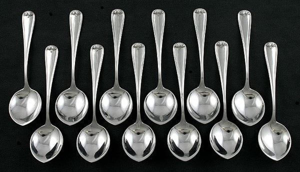 12 Durgin New Standish Sterling Silver Chocolate Spoons