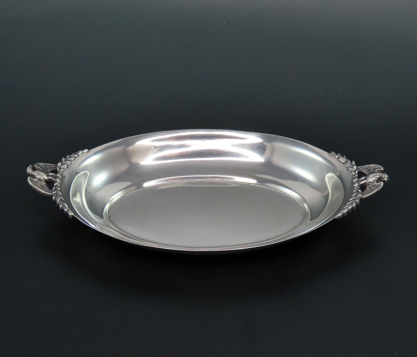 Small Handsome Watson Sterling Silver Oval Bowl Eagle Handles No Mono 7 1/4"