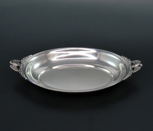 Small Handsome Watson Sterling Silver Oval Bowl Eagle Handles No Mono 7 1/4"