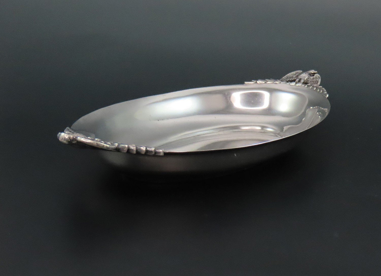 Small Handsome Watson Sterling Silver Oval Bowl Eagle Handles No Mono 7 1/4"