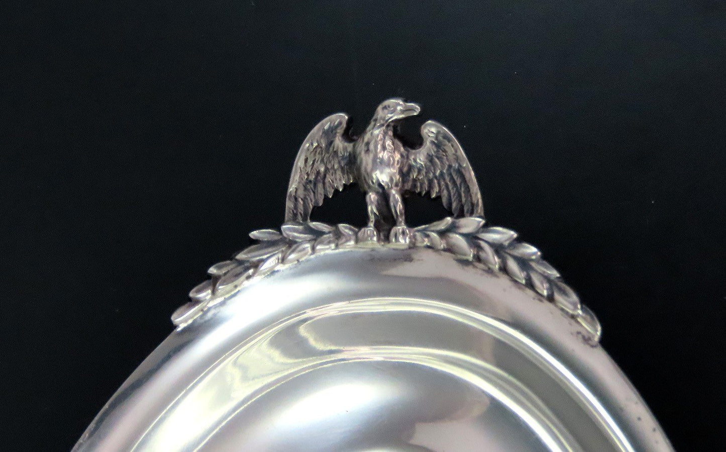 Small Handsome Watson Sterling Silver Oval Bowl Eagle Handles No Mono 7 1/4"