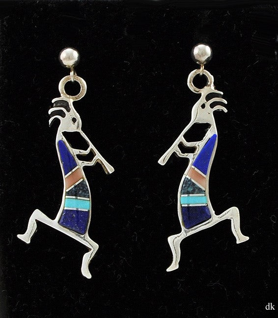 Southwestern Figure Sterling Silver Pierced Earrings