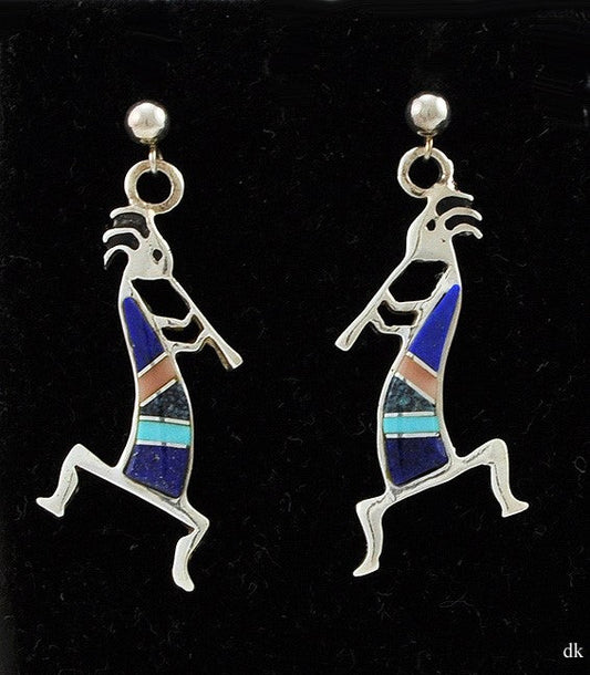 Southwestern Figure Sterling Silver Pierced Earrings