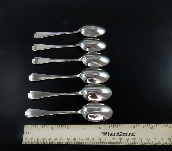 Beautiful 6 Tiffany Co Sterling Silver Flemish Teaspoons 5 7/8"