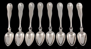 8 Antique 1850s 19th Century Gorham Coin Silver Teaspoons 6"