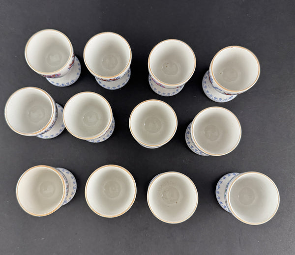 Fabulous Set 12 c1900 English Mason's Ironstone China Flying Bird Egg Cups