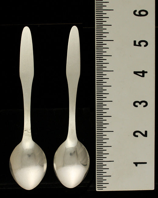 5 Vintage Russian Silver Modernist Gold Wash Silver Spoons 5 1/2"