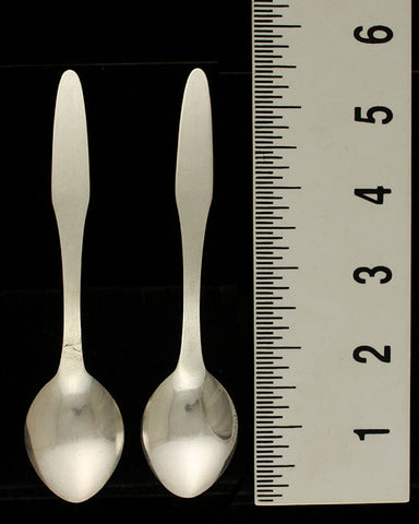 5 Vintage Russian Silver Modernist Gold Wash Silver Spoons 5 1/2"