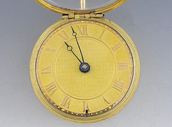 1753 20k Gold English Pair Case Fusee Pocket Watch By Daniel Vauguion