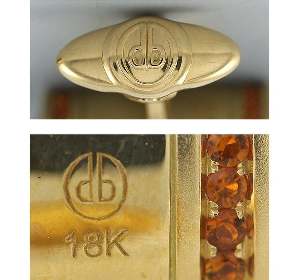 Quality Dolan & Bullock 18K Gold Citrine Cufflinks