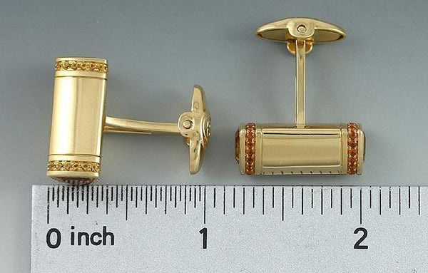 Quality Dolan & Bullock 18K Gold Citrine Cufflinks