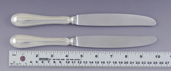 Great Set 6 Italian 800 Silver Greggio Giorgio 10" European True Dinner Knives