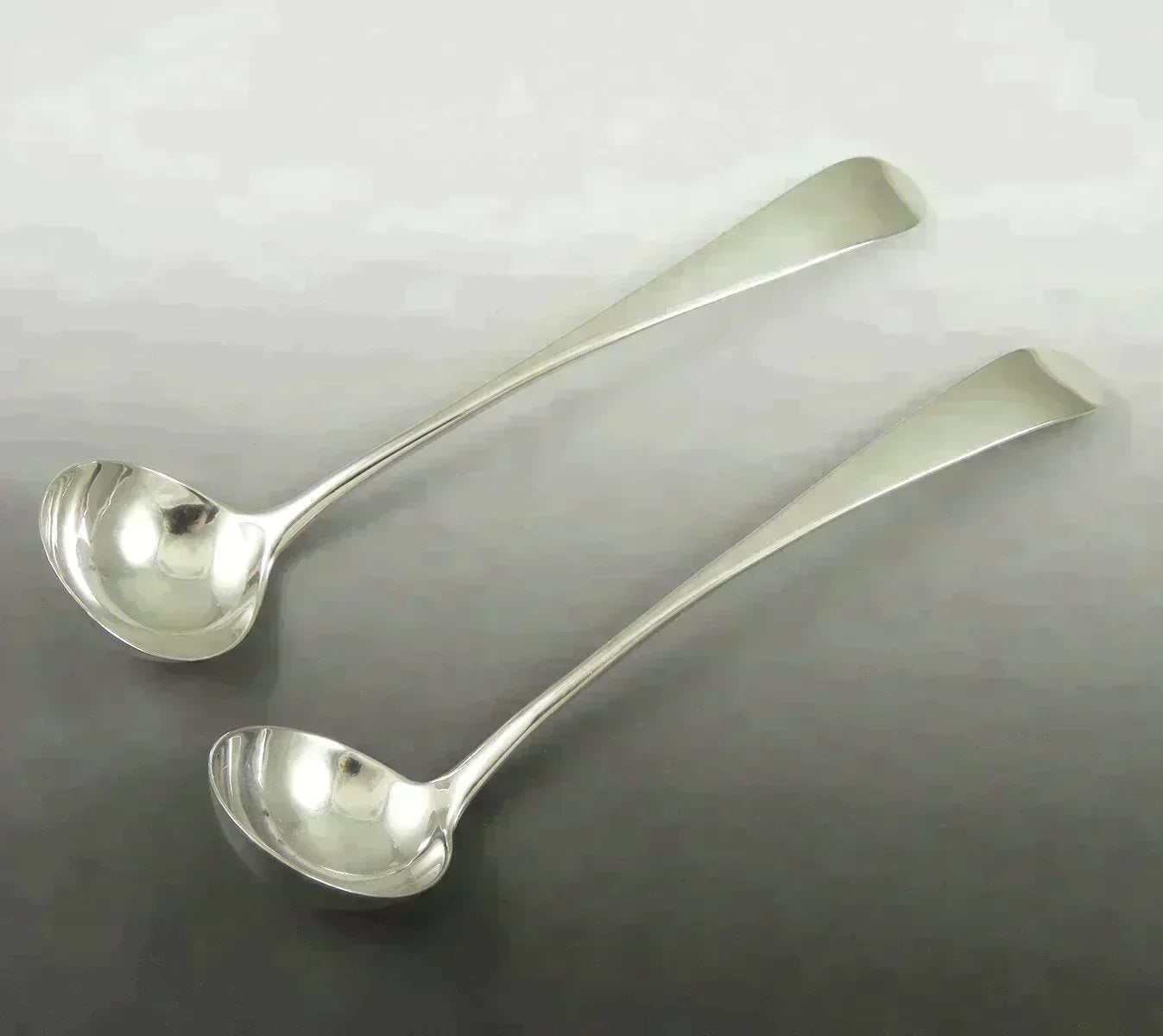 Pair Antique English Georgian c1800 Sterling Silver Gravy/Sauce Ladle NO MONOS