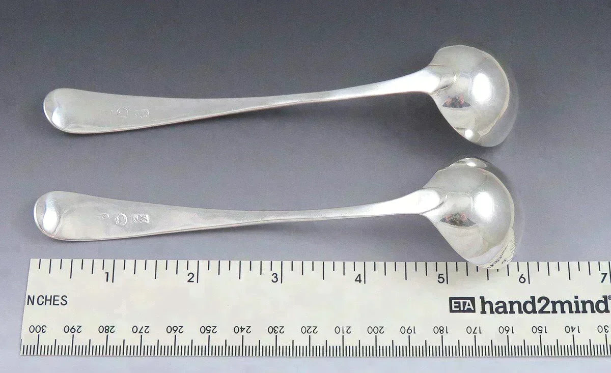 Pair Antique English Georgian c1800 Sterling Silver Gravy/Sauce Ladle NO MONOS