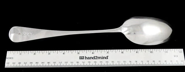 Huge 1893 Victorian English Sterling Silver Platter Serving Spoon Sickle Crest