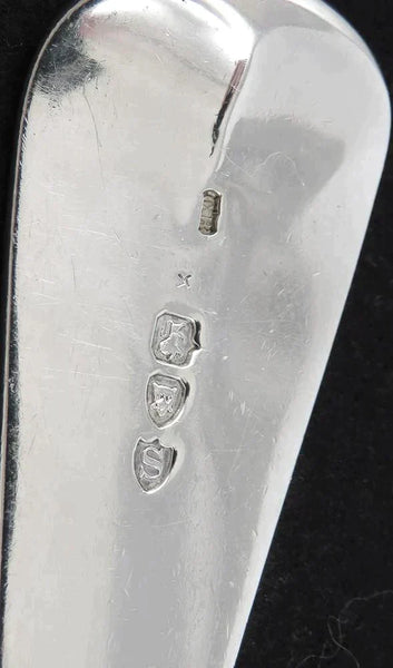Huge 1893 Victorian English Sterling Silver Platter Serving Spoon Sickle Crest